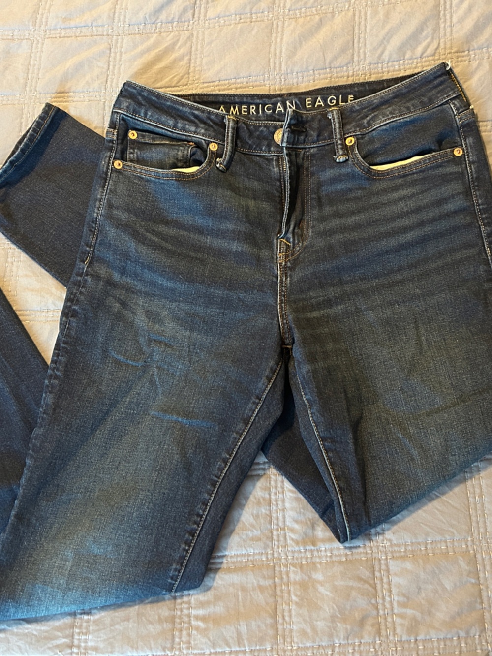 American Eagle Outfitters Men's Straight Jeans - Dark Blue Wash